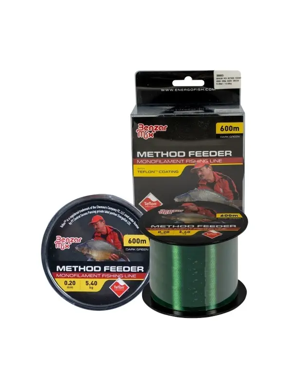 Benzar, Fir Mono Method Feeder, Dark Green, 600 metri Preferatul clienților