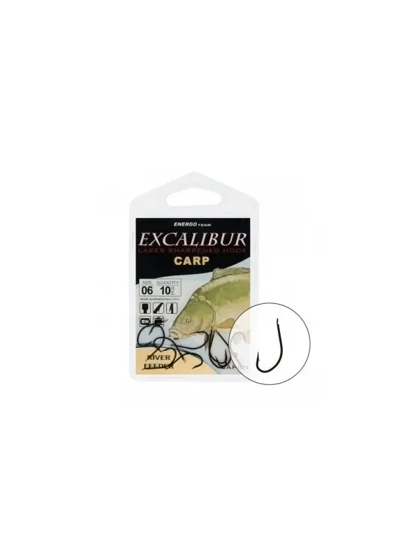 Energo Team Carlige Excalibur River Feeder Black 10 buc. Nu rata