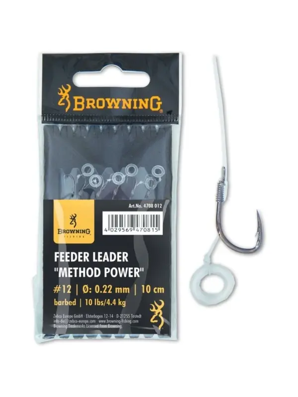 Carlige Legate Browning No.16 10cm 0.20mm Feeder Leader Method Power Preț redus