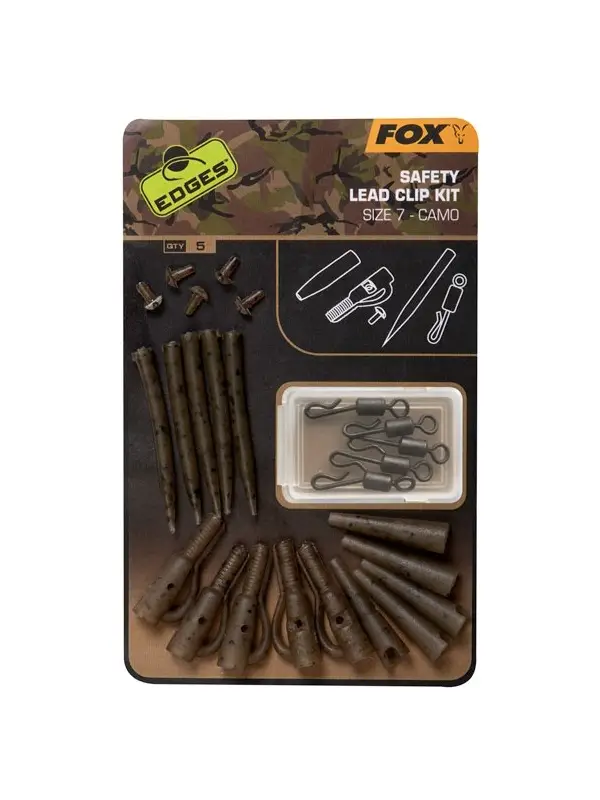Preț promoțional Fox, Edges, Kit Monturi Plumb Pierdut, Safety Lead Clip, Camo, Nr. 7