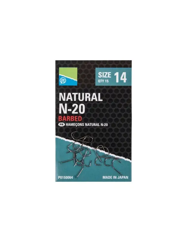 Preston, Carlige Natural, N-20 Barbed, 15buc Cumpără online
