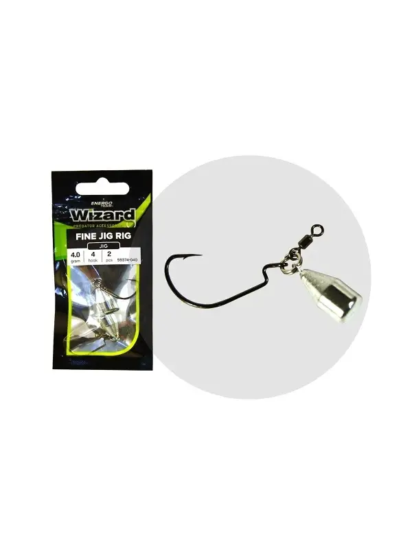 Wizard, Carlig Offset Fine Jig Rig + Bullet, 2 buc/plic Cel mai bun preț