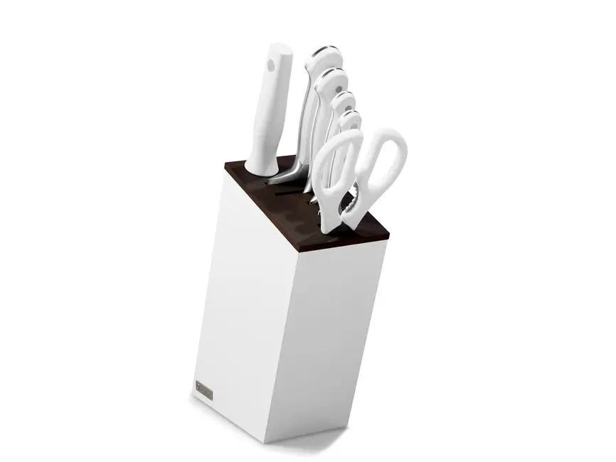 Preț promoțional Bloc Wüsthof Classic White cu cuțite - 6 părți Santoku