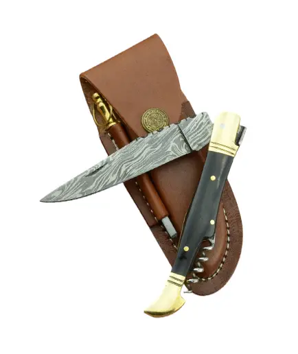 Set - Cuțit Damasc Laguiole buffalo, tirbuşon Ultima șansă