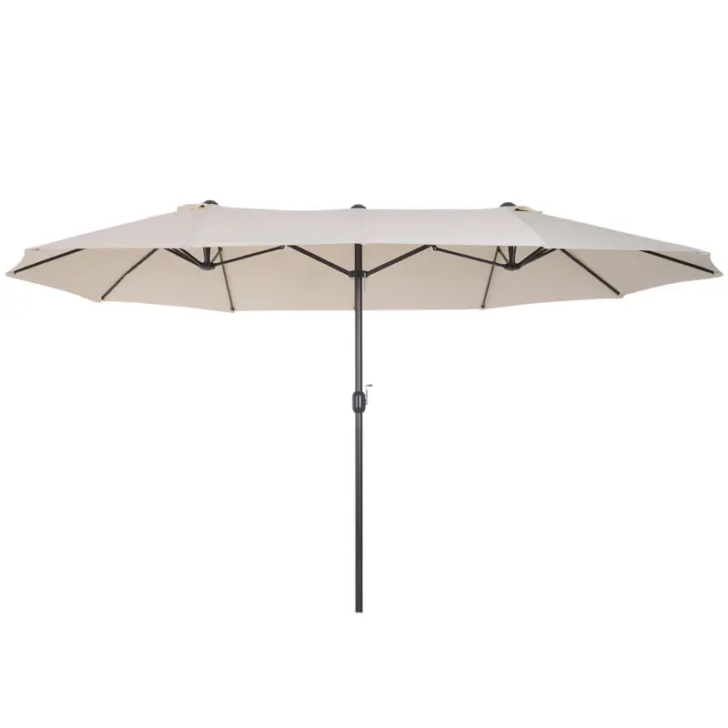 Ofertă Outsunny Umbrela de Gradina Impermeabila si Anti-UV Bej, 460x270x240cm