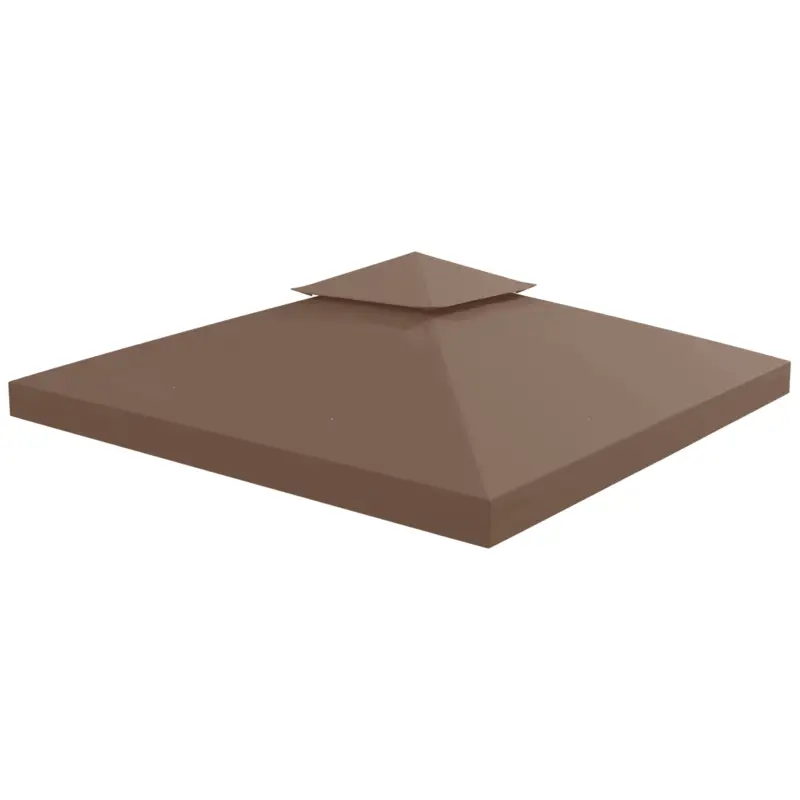 Calitate înaltă Outsunny Prelata de Schimb 3×3 m – Copertina UV Cafeniu 2‑Nivel pentru Foisor