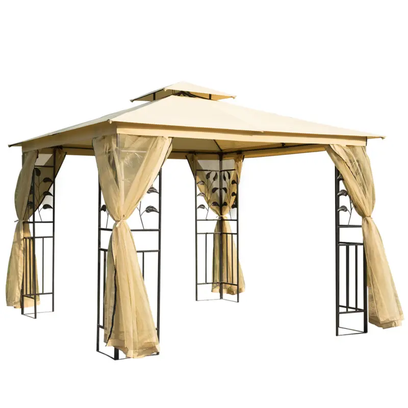 Premium Outsunny Pavilion de Gradina de Lux, Cort pentru Gradina, 3x3 m