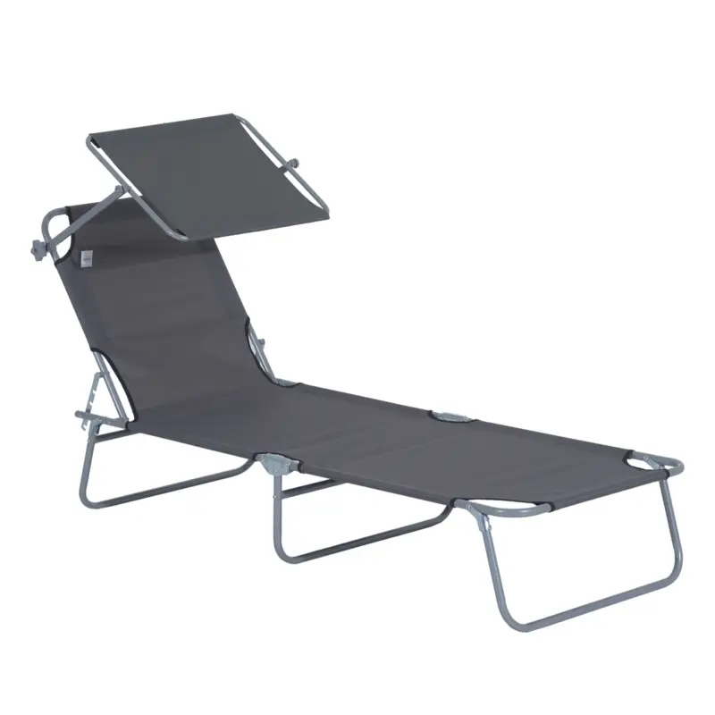 Vezi acum Outsunny scaun cu parasolar, 187x58x50 cm, gri