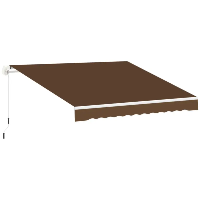 Outsunny Copertina de Soare pentru Exterior care se Ruleaza cu Manivela din Metal si Aluminiu, 395x245cm, Rosu Ruginiu Retur gratuit