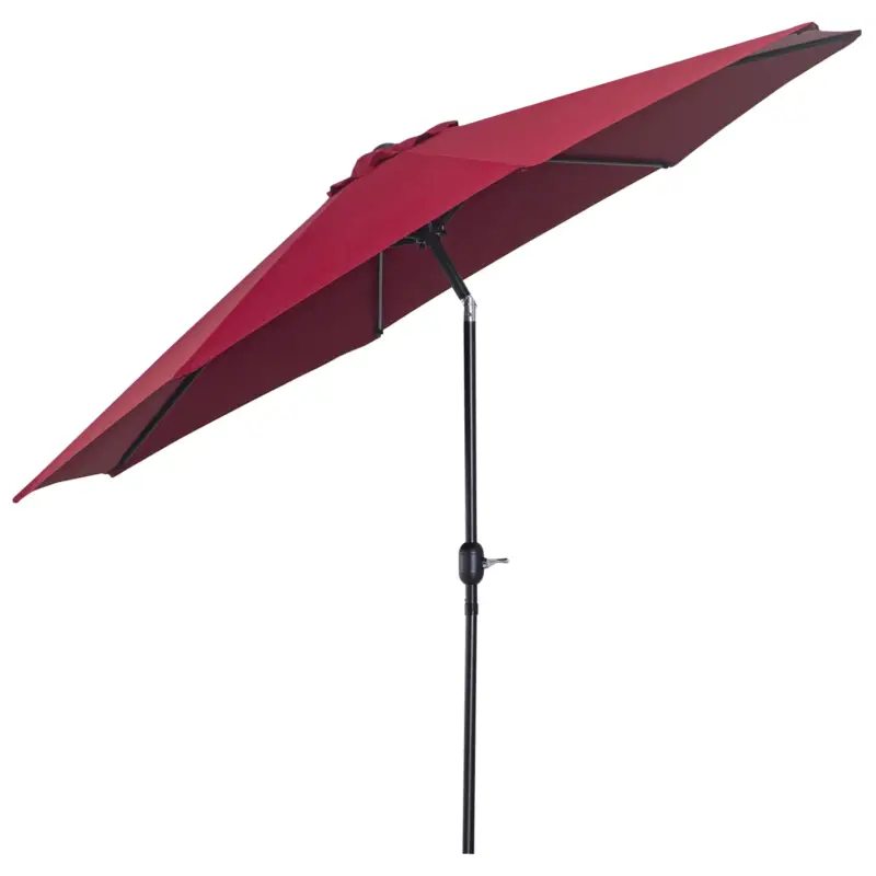 Livrare expres Outsunny Umbrela de Gradina Inclinabila 3x2.45m in Poliester Impermeabil, Rosu Bordeaux