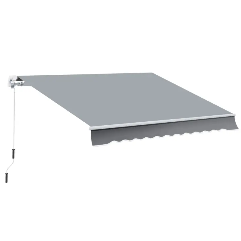 Outsunny Copertina pentru soare pentru exterior tip rulou cu manivela din metal si aluminiu, 395x245cm, gri Bestseller