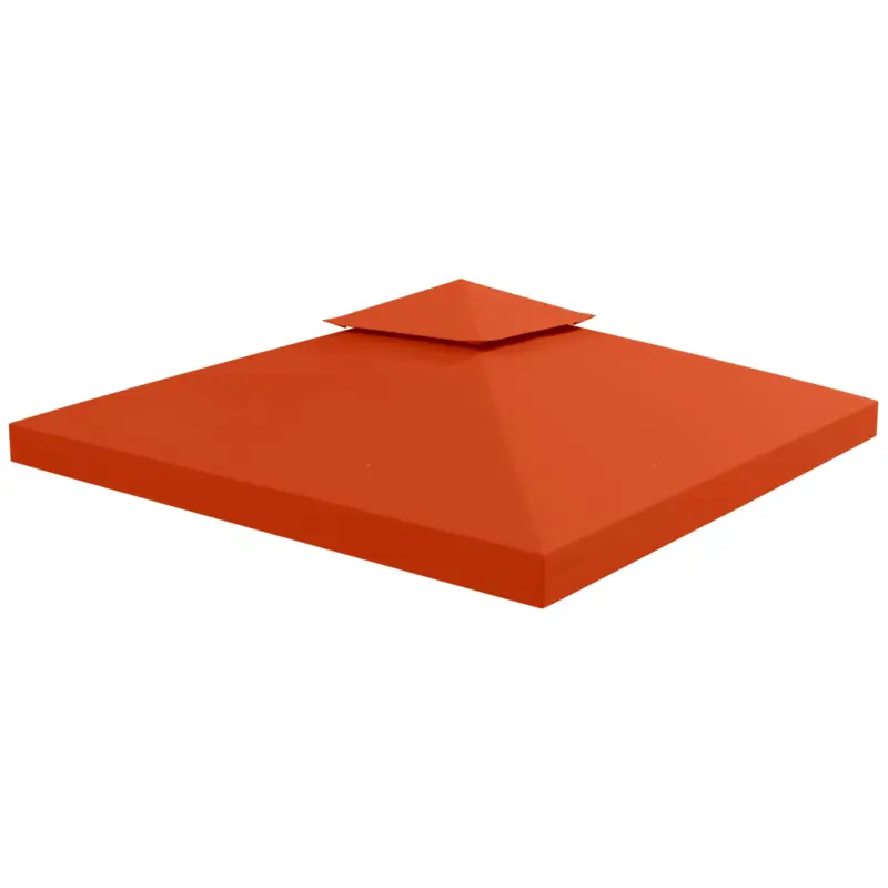Outsunny Capac de Foișor, Acoperiș pentru Foișor cu 8 Găuri de Drenaj și Curele Velcro, 3x3 m, Roșu Ruginiu Expediere rapidă