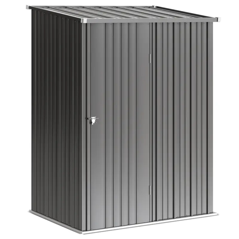 Outsunny Magazie de Gradina Pentru Unelte din Tabla de Otel cu Zavor, 161.5x94.5x196cm, Negru Ofertă de sezon