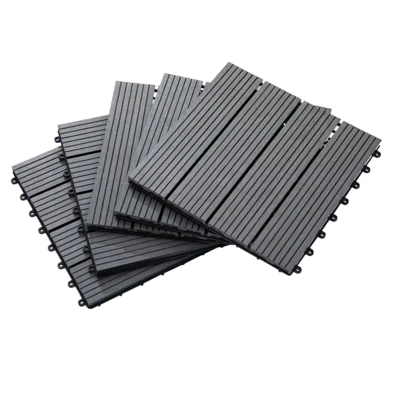 Premium Outsunny Gresie Gradina Antiderapant 30×30 cm Set 11 Gri