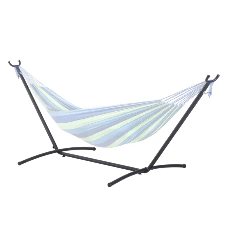 Outsunny Suport Schelet pentru Hamac Reglabil Max. 150 Kg, Negru, 280x120x110cm Ofertă