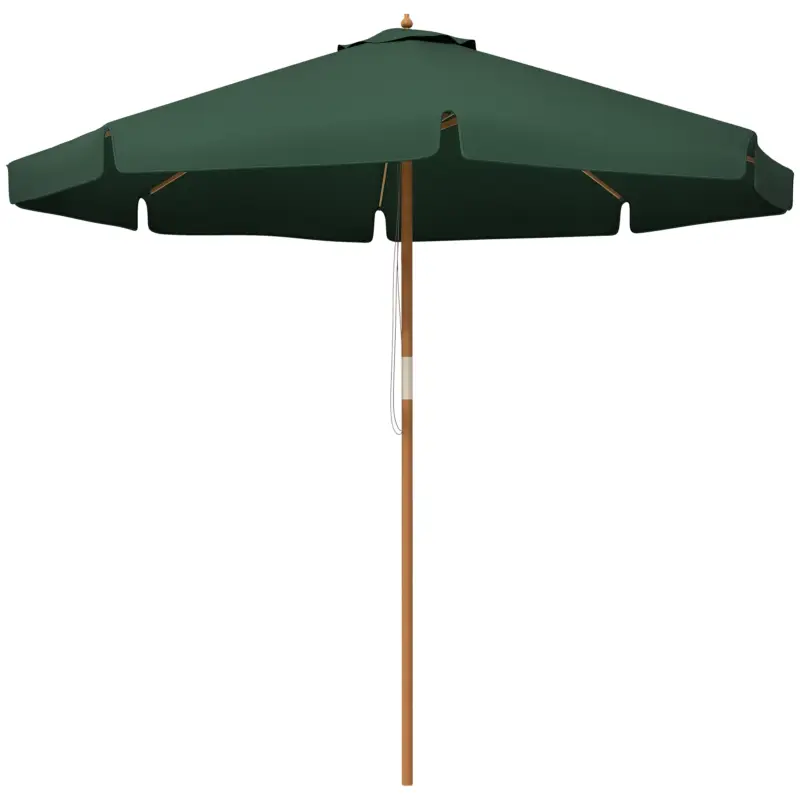 Comandă acum Outsunny - Umbrelă de grădină cu acoperiș dublu, din bambus și poliester, Ø325x250 cm, verde