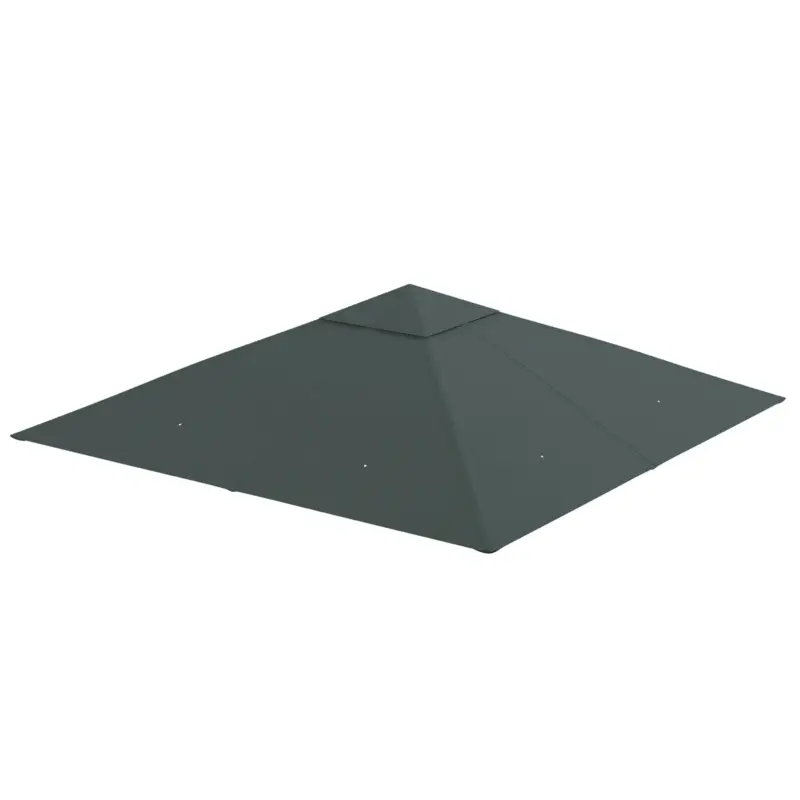 Outsunny Acoperis de Schimb 3x3m, Prelata de Schimb pentru Foisor de Gradina din Poliester cu 8 Orificii de Ventilatie, Gri Preț promoțional