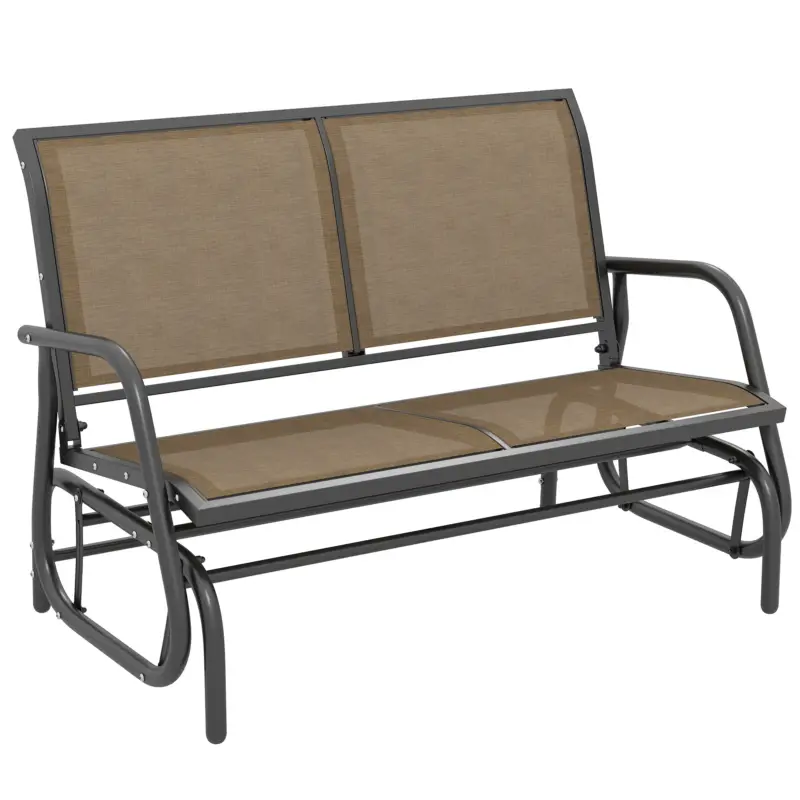 Outsunny Banca Tip Leagan 2 Locuri din Metal, Negru, 123x70x87 cm Nu rata