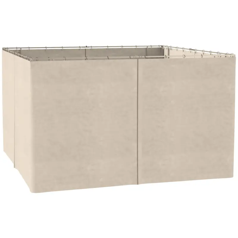 Preț mic Outsunny 4 pereti laterali pentru pavilion de gradina tonela rigida 300 x 400 cm pentru protectie impotriva ploii vantului soarelui bej