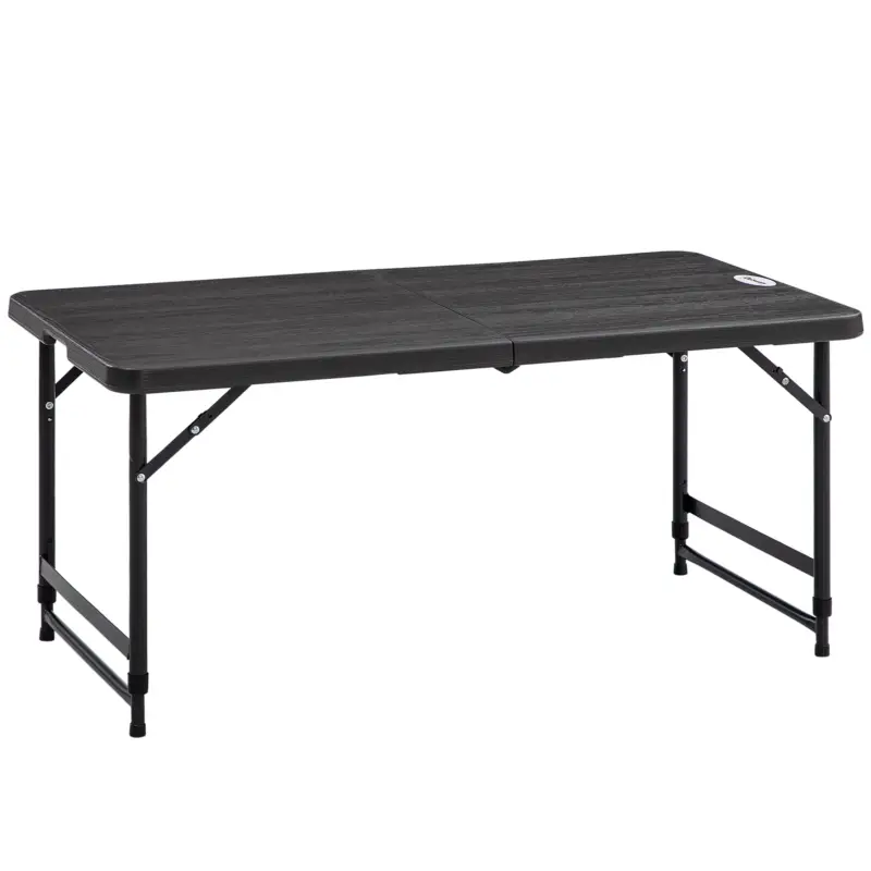 Outsunny Masă Pliabilă pentru Grădină, Înălțime Reglabilă, Capacitate 4 Persoane, Masă Dreptunghiulară Portabilă pentru Camping și Terasă, 120x60cm Comandă acum