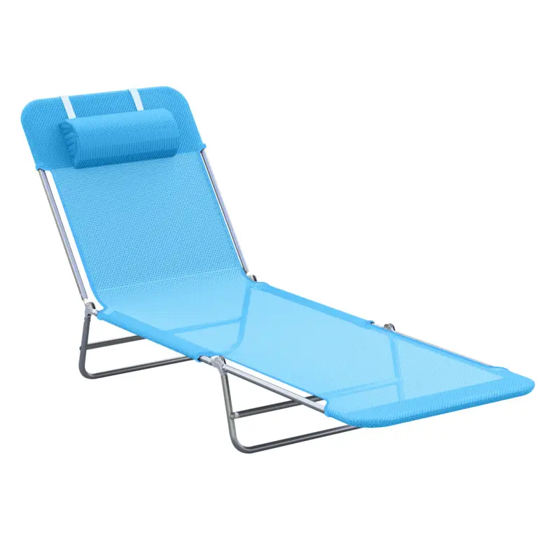 Outsunny sezlong pliabil cu spatar reglabil si perna, 182x56x28cm Preț redus