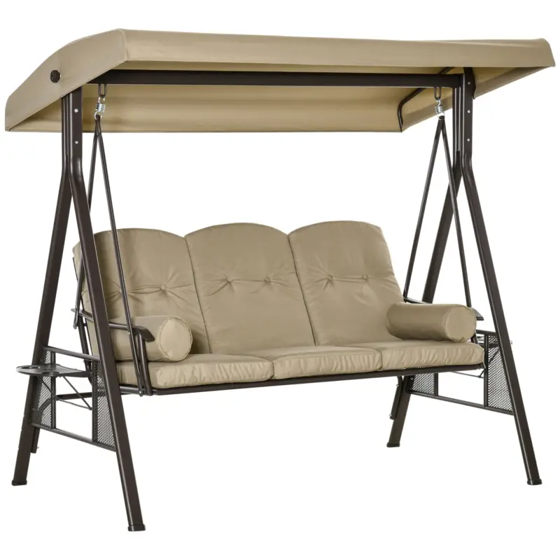 Outsunny 3-sits Hollywoodschaukel pentru gradina cu acoperis si perne confortabile Super ofertă