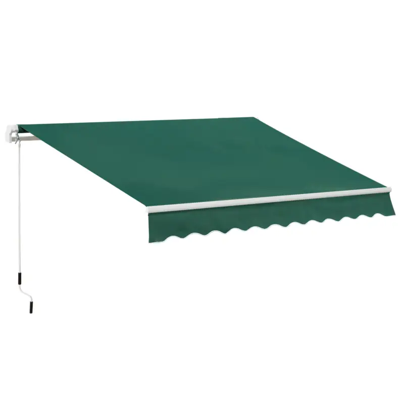 Cumpără acum Outsunny Umbrelă de Soare cu Manivelă 3x2 m cu Unghi Reglabil, din Aluminiu, Oțel și Poliester Verde