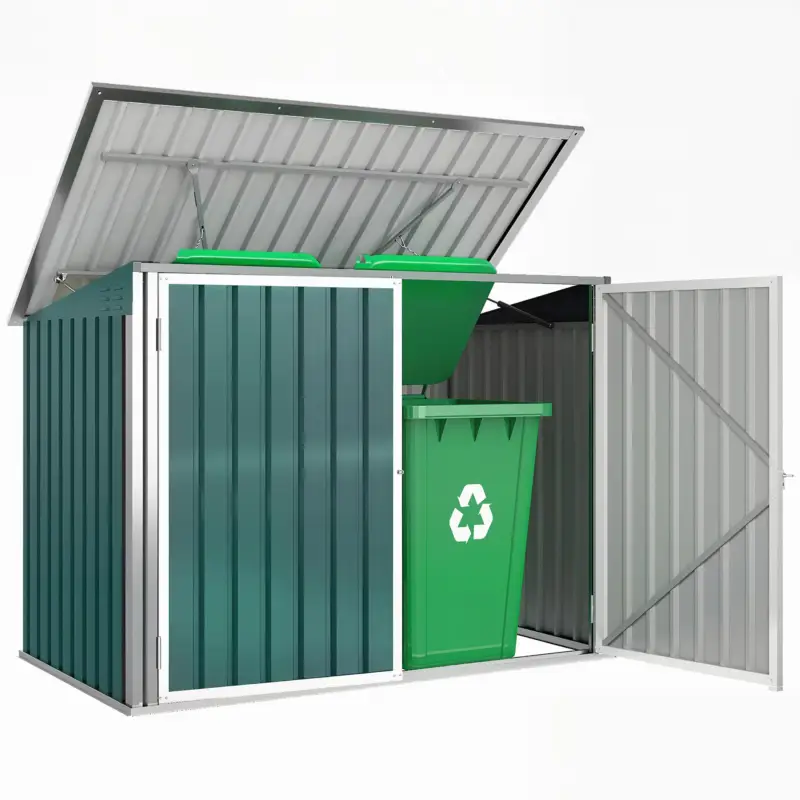 Retur ușor Outsunny căsuță pentru tomberoane, container pentru gunoi, căsuță pentru depozitare