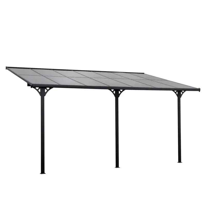 Outsunny Pergola montata pentru gradina din policarbonat si aluminiu, montare reglabila, gri Cumpără online
