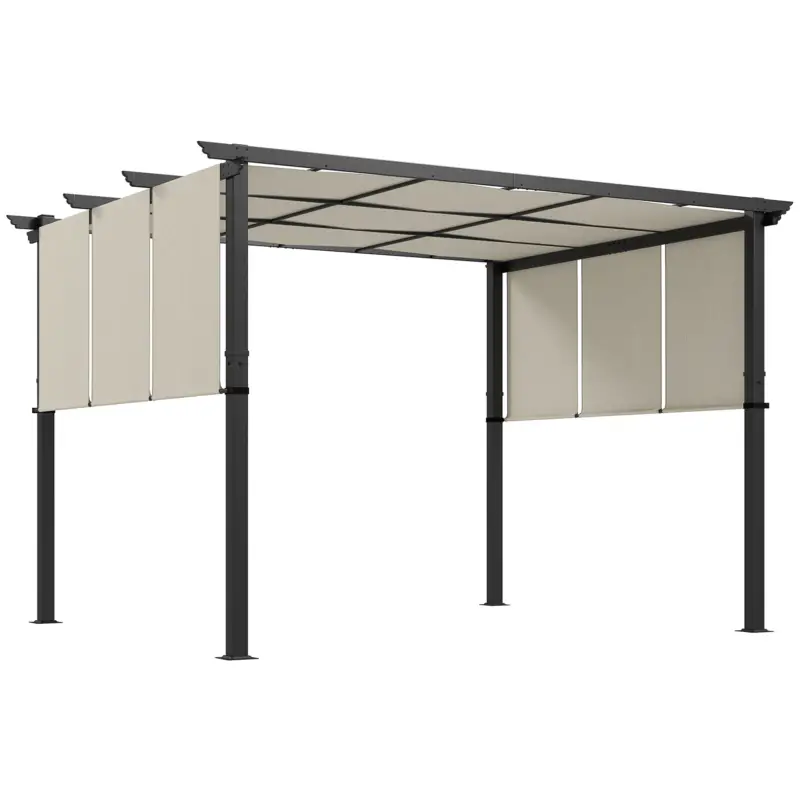 Cel mai bun preț Outsunny Protecție solară tip copertină. Pergolă, rezistentă la intemperii, incl. material de fixare, 3 x 3,5 m, Bej