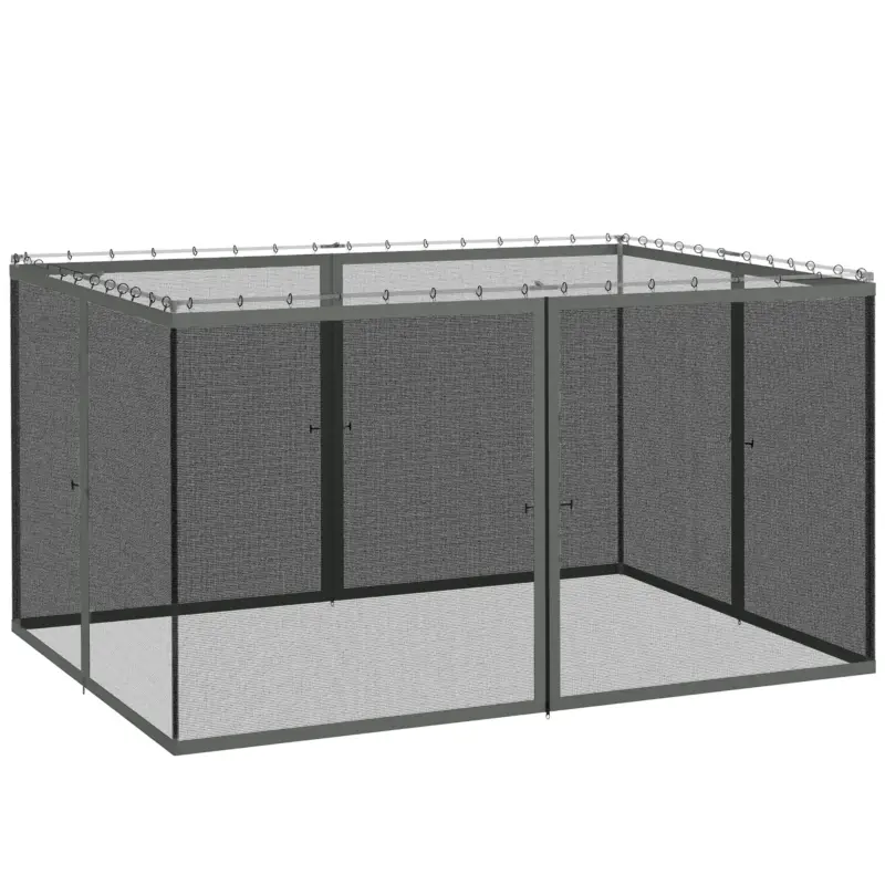 Outsunny Plase anti-țânțari pentru tonelă barnum pavilion de grădină 3 x 4 m - set de 4 plase cu fermoar + cârlige de prindere Ofertă de sezon