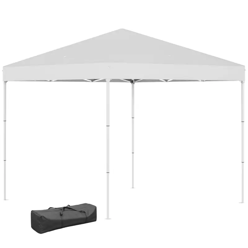 Reduceri Outsunny Pop Up Foisor 2,45 x 2,45 m rezistent la apa cu franghii si cuie de otel si tesatura Oxford alba