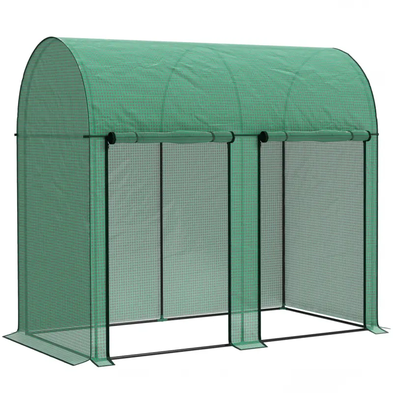 Outsunny Seră pentru grădină 2 m² dim. 2L x 1l x 1,78H m 2 Uși cu fermoar rulante Oțel PE Înaltă densitate 140 g/m² Anti-UV verde Ofertă