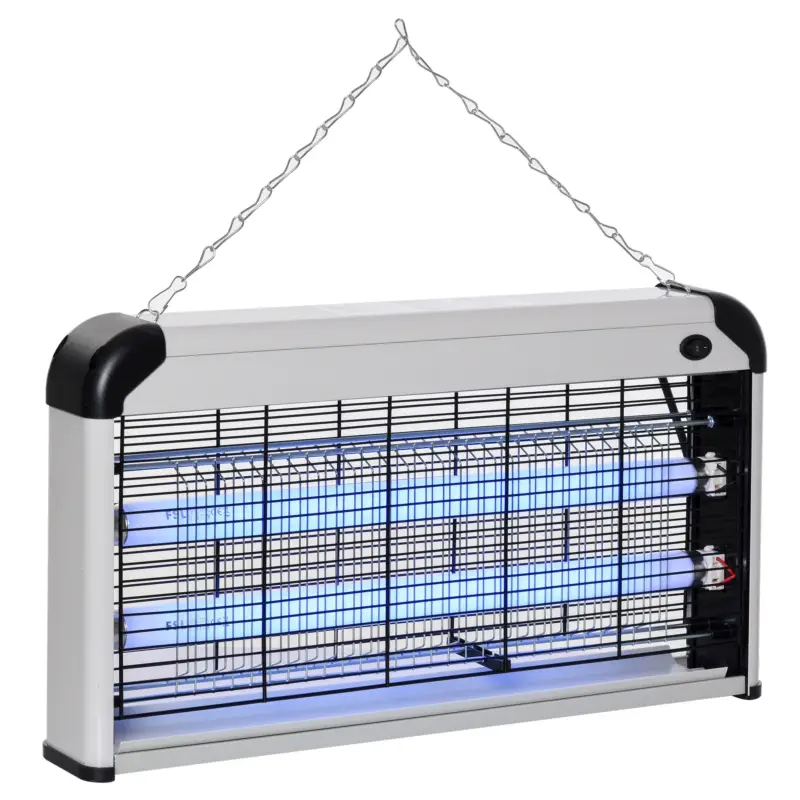 Cumpără acum Outsunny Lampa pentru Insecte Electrica 30W pentru Exterior si Interior de 60m² Argintie, Neagră