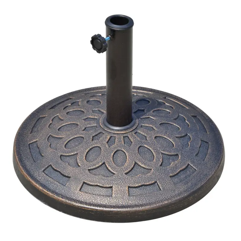 Outsunny Baza pentru umbrela 12kg din rasina Φ48.5x34cm pentru stalpi 38-48mm bronz Cumpără online