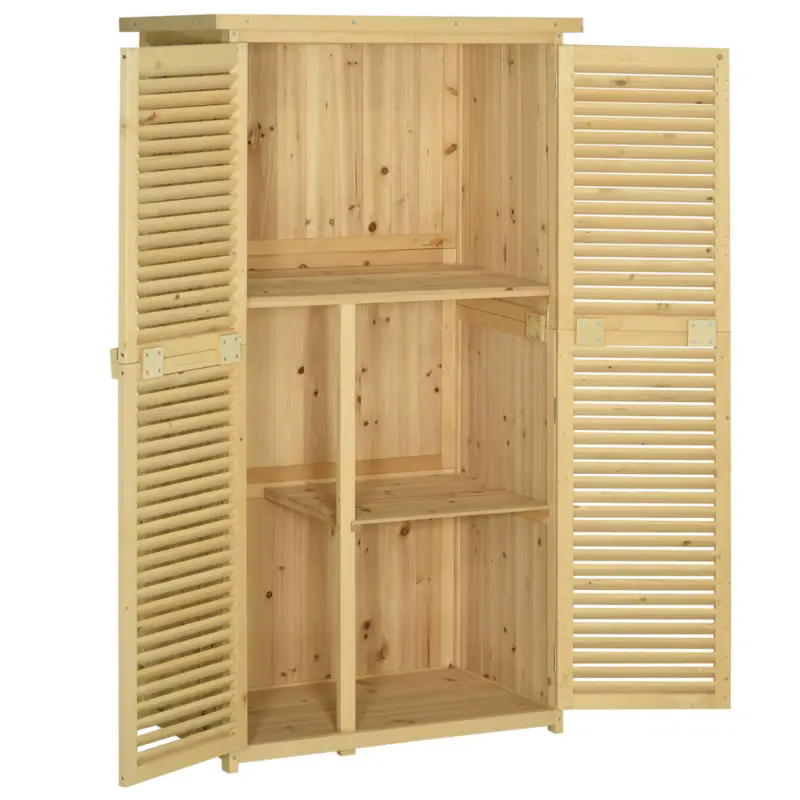 Outsunny dulap din lemn, pentru exterior, 87x46.5x160 cm Preț promoțional
