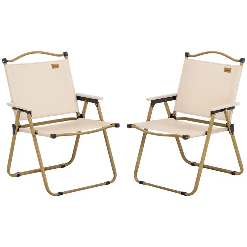 Outsunny Set de 2 scaune de camping scaun de pescuit pliant - tesatura Oxford si structura din otel 54 x 59 x 78 cm kaki Cel mai vândut