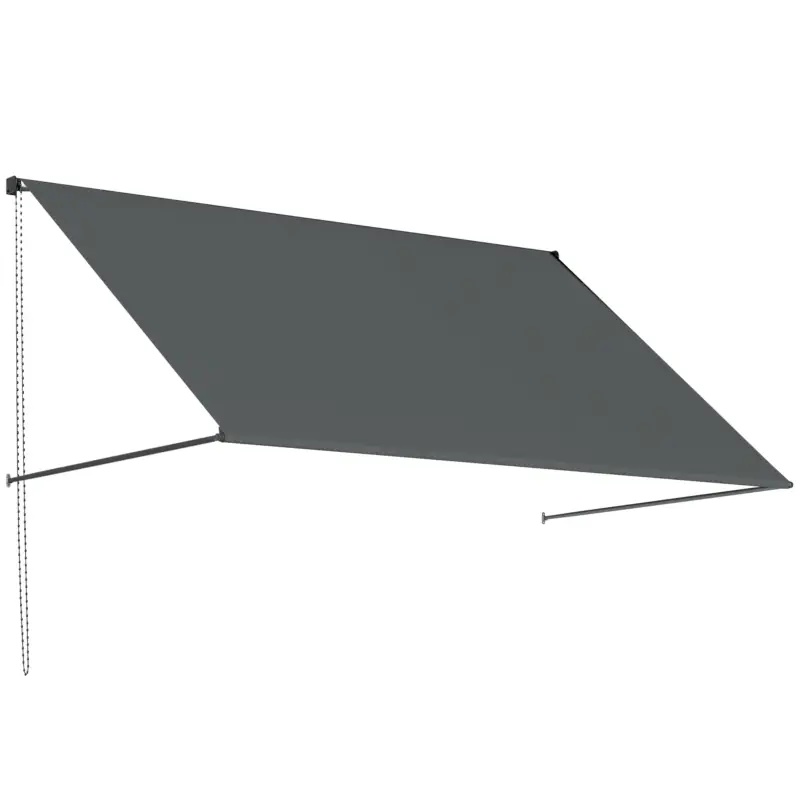 Outsunny Markiză manuală retractabilă Înclinare reglabilă 195 x 120 cm protecție UV aluminiu poliester gri închis Ofertă specială
