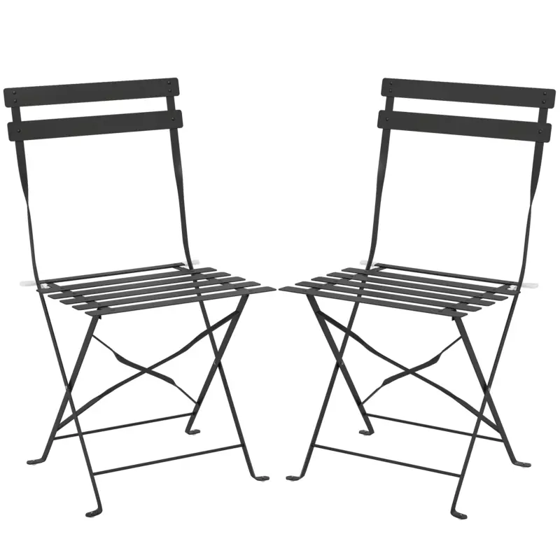 Bestseller Outsunny Set de 2 Scaune de Grădină Pliabile cu Șezut cu Lamele