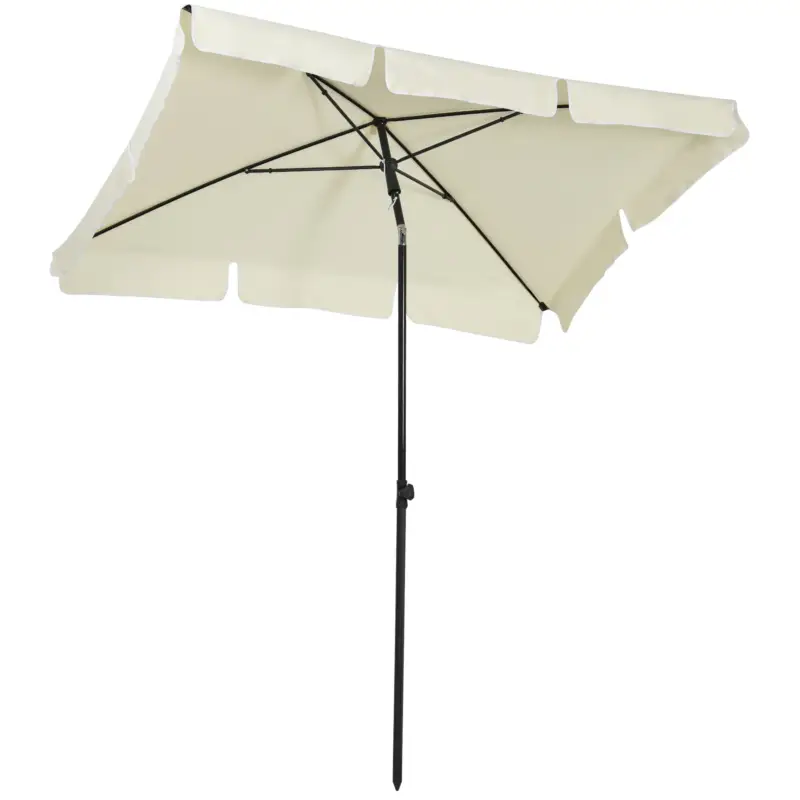 Retur gratuit Outsunny Umbrela Parasolara dreptunghiulara 200 × 125 × 235cm Crem