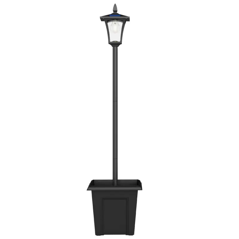 Preț promoțional Outsunny Felinar Solar pentru Exterior cu LED pe Stâlp Înalt, Negru