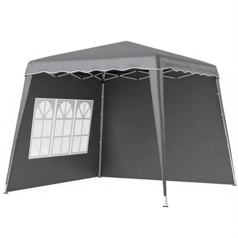 Popular Outsunny Cort Pliant Pop-up 2,89x2,89m Pavilon de Grădină cu Pereți Laterali, Înălțime Reglabilă, Protecție UV50+, Gri