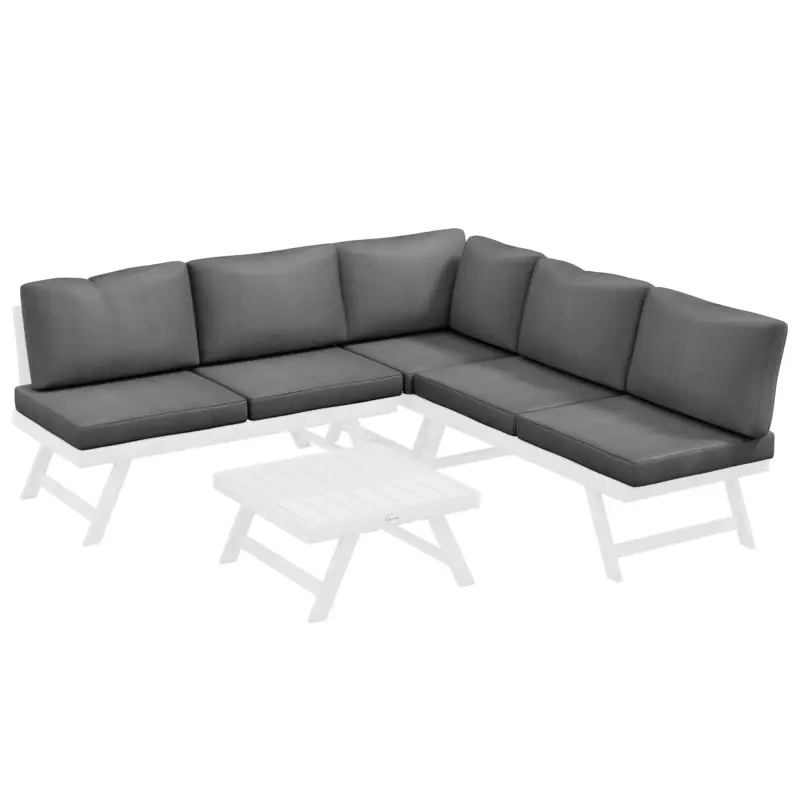 Expediere rapidă Outsunny Set de mobilier lounge pentru grădină 4 piese, 115 cm x 61 cm x 65 cm, Gri + Alb