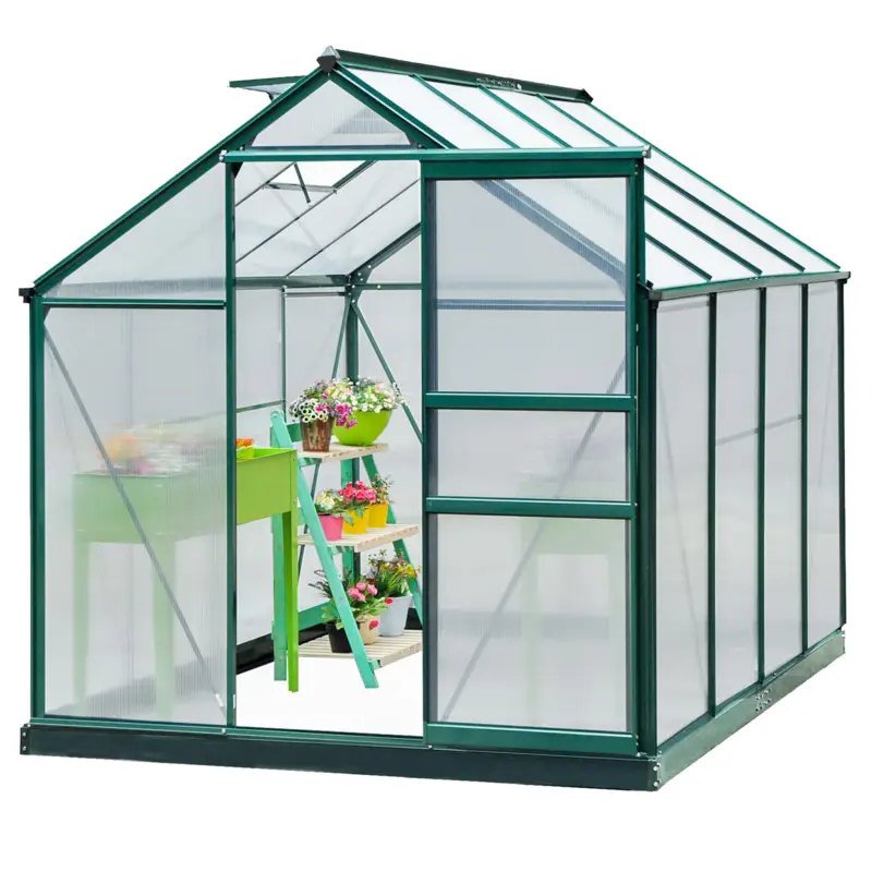 Cumpără online Sera de Plante Mare Outsunny 183 x 244 x 213 cm pentru Curte, Uz Exterior, cu Fereastra si Usa, Cadru de Aluminiu, Placi BC