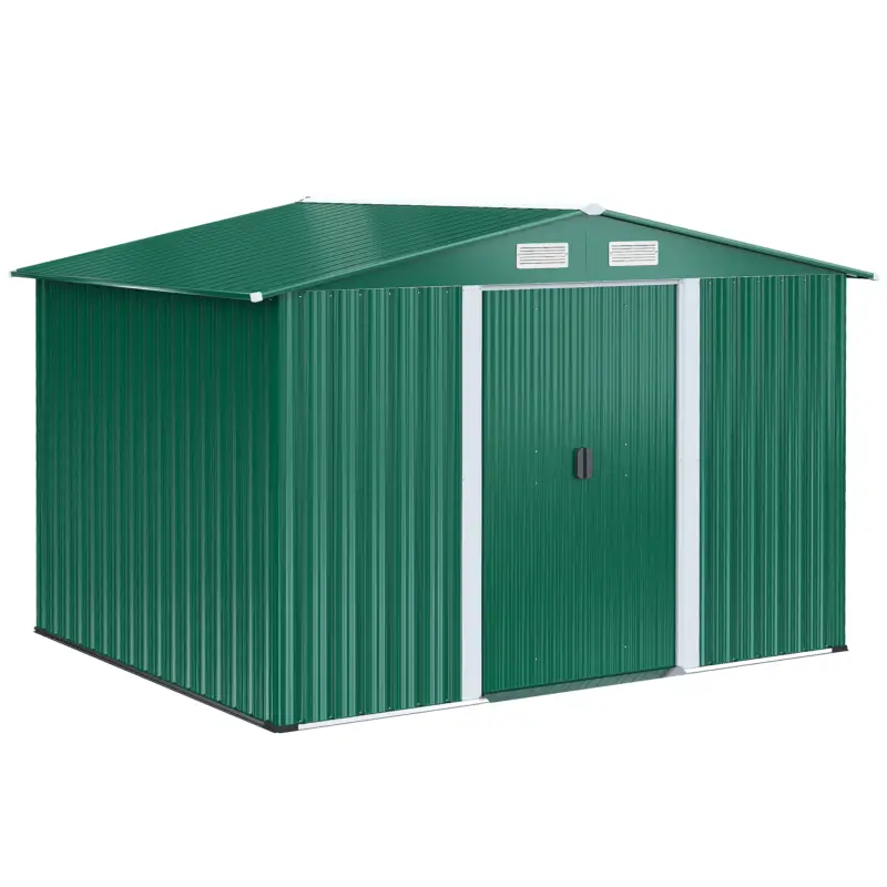 Outsunny Dulap pentru Ustensile de Gradina din Latime din Otel, 246 x 192.5 x 177.5 cm, Verde Transport gratuit