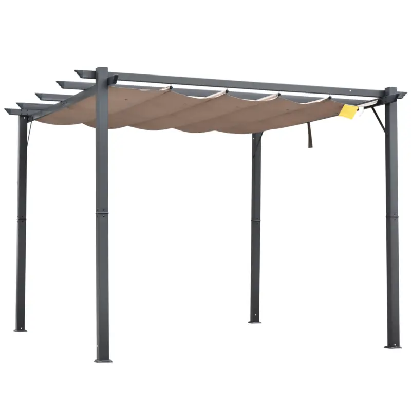 Outsunny Foisor Pergola de Gradina 3x3 m cu Acoperis Retractabil Preț mic
