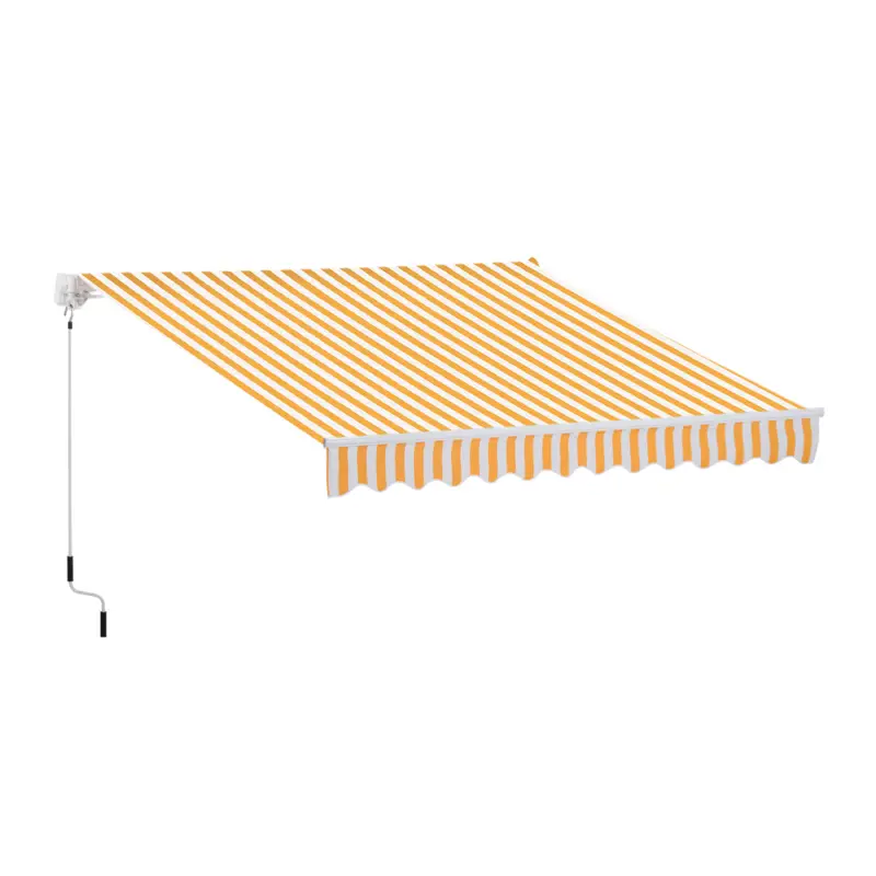 Outsunny Copertina de soare pentru exterior pliabila, impermeabila Portocaliu, Alb, 295x245 cm Lichidare de stoc
