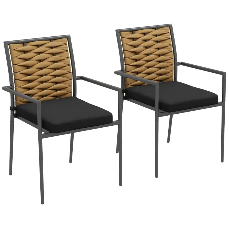 Outsunny scaune de grădină, scaune de exterior și terasă, rezistente la intemperii, design modern, 57x58x87 cm Super ofertă
