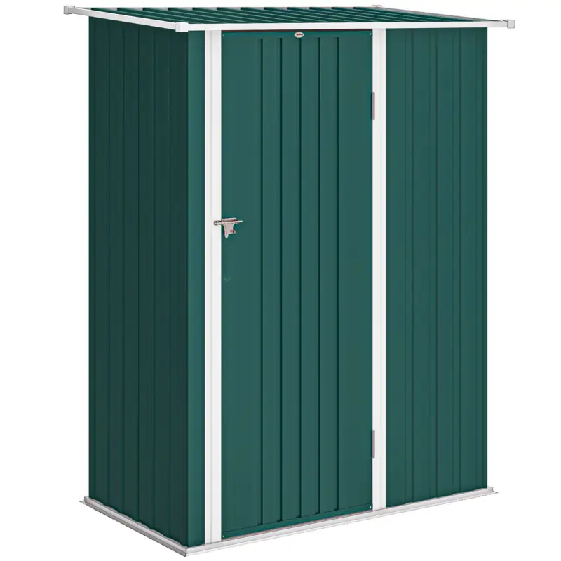 Outsunny Magazie pentru unelte din metal cu acoperiș înclinat și ușă blocabilă, 142x86x189 cm, verde Comandă acum