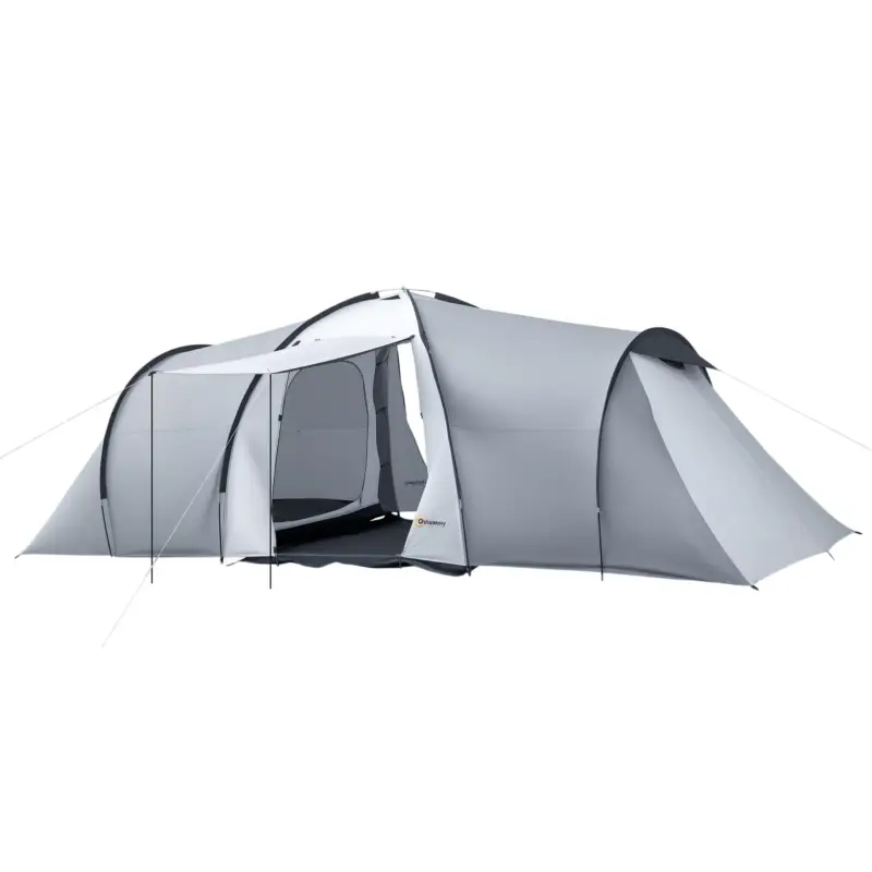 Retur ușor Outsunny Cort de Camping pentru 4-5 Persoane cu 2 Camere